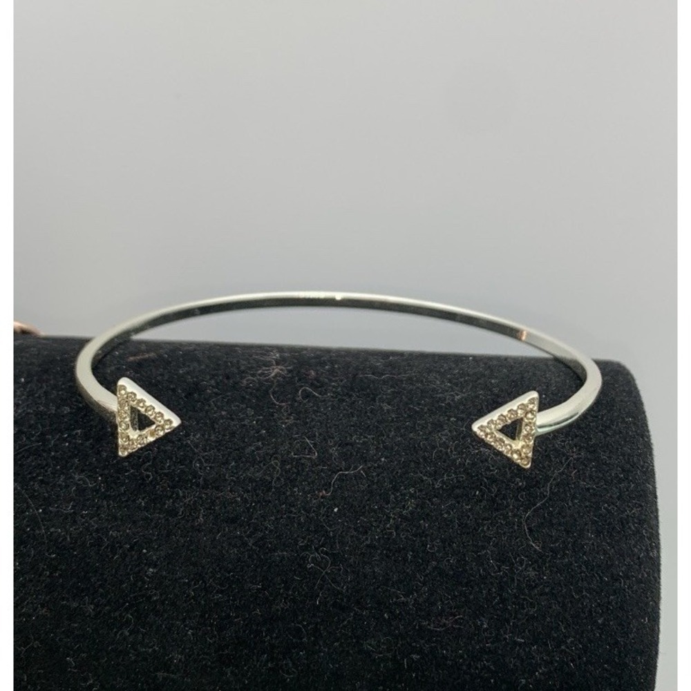 Stella & Dot Silver Pave Arrow Cuff Bracelet - Gorgeous Bangle Triangle Crystal